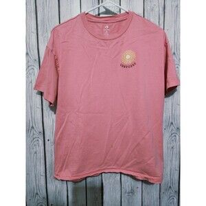 Converse T-shirt Women's Medium Pink Sun Logo Let's Grow Together Floral Graphic